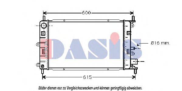 Радиатор, охлаждение двигателя AKS DASIS 090067N