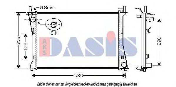 Радиатор, охлаждение двигателя AKS DASIS 090076N