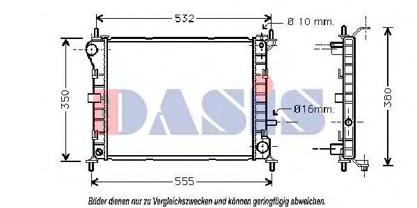 AKS DASIS 091450N Радиатор, охлаждение двигателя