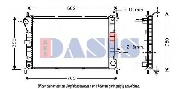 Радиатор, охлаждение двигателя AKS DASIS 091470N