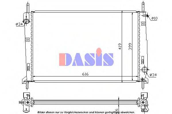 Радиатор, охлаждение двигателя AKS DASIS 091580N