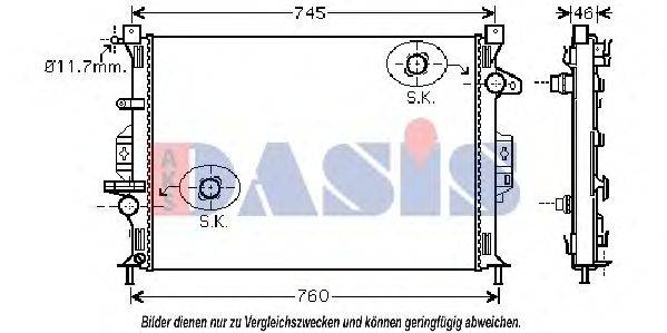 Радиатор, охлаждение двигателя AKS DASIS 092027N