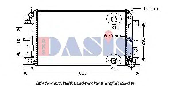 Радиатор, охлаждение двигателя AKS DASIS 120001N
