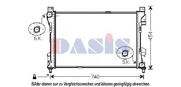 Радиатор, охлаждение двигателя AKS DASIS 120078N