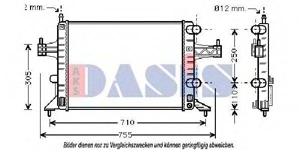 Радиатор, охлаждение двигателя AKS DASIS 150011N