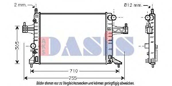 Радиатор, охлаждение двигателя AKS DASIS 150012N