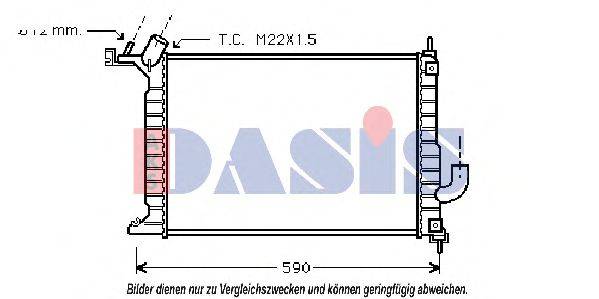 AKS DASIS 151550N Радиатор, охлаждение двигателя