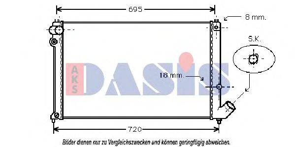 AKS DASIS 160005N Радиатор, охлаждение двигателя
