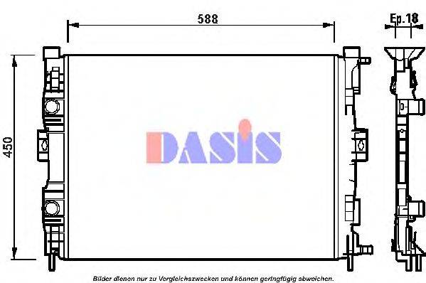 Радиатор, охлаждение двигателя AKS DASIS 181001N