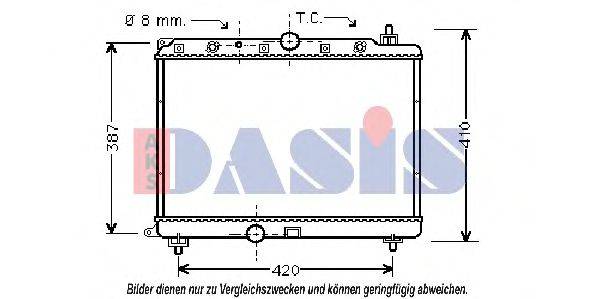 Радиатор, охлаждение двигателя AKS DASIS 370005N