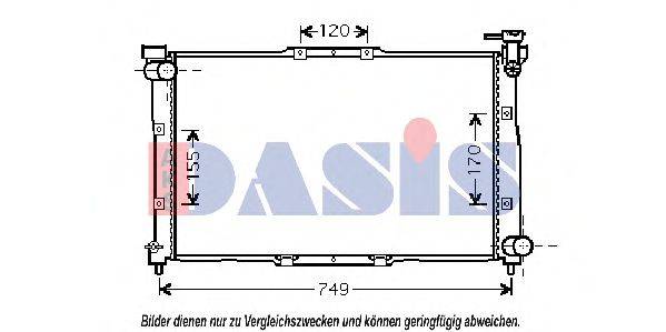 Радиатор, охлаждение двигателя AKS DASIS 510015N