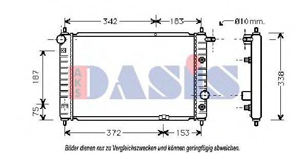 Радиатор, охлаждение двигателя AKS DASIS 510180N