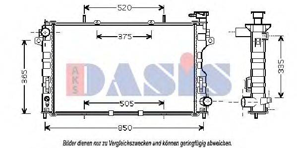 Радиатор, охлаждение двигателя AKS DASIS 520043N