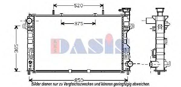 Радиатор, охлаждение двигателя AKS DASIS 520115N