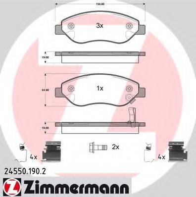 ZIMMERMANN 245501902 Комплект тормозных колодок, дисковый тормоз