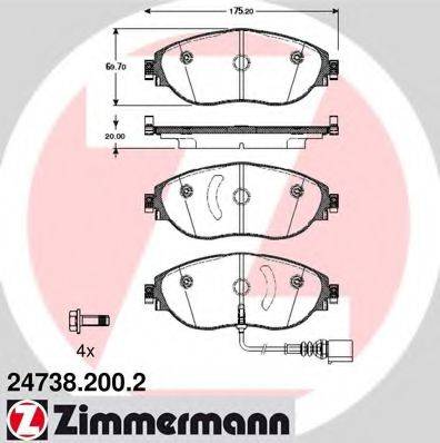 ZIMMERMANN 247382002 Комплект тормозных колодок, дисковый тормоз