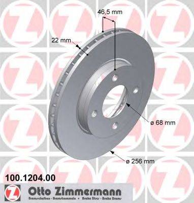 Тормозной диск ZIMMERMANN 100.1204.00
