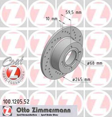 Тормозной диск ZIMMERMANN 100.1205.52