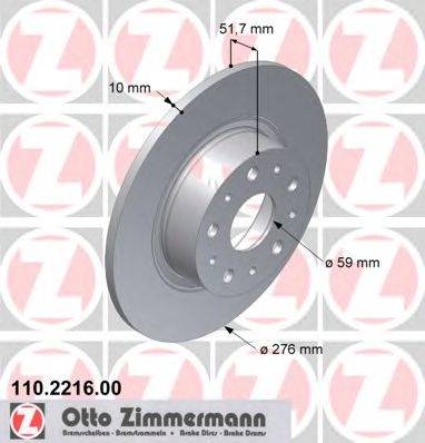 Тормозной диск ZIMMERMANN 110.2216.00