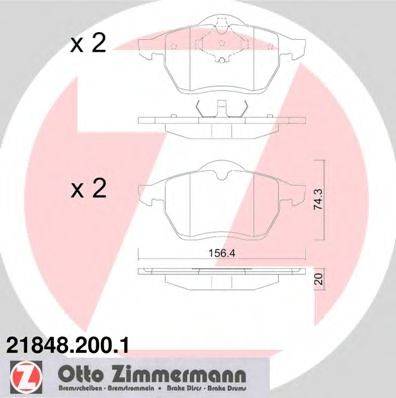ZIMMERMANN 218482001 Комплект тормозных колодок, дисковый тормоз