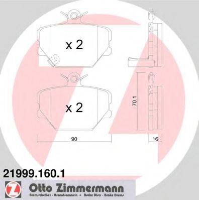 ZIMMERMANN 219991601 Комплект тормозных колодок, дисковый тормоз