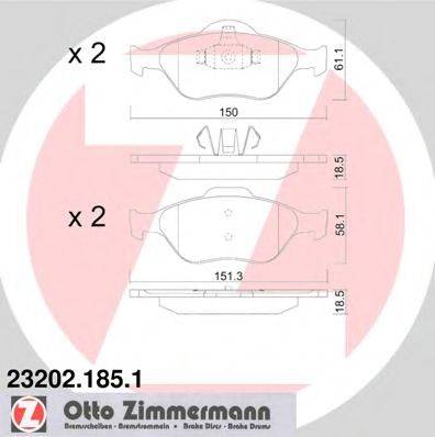 ZIMMERMANN 232021851 Комплект тормозных колодок, дисковый тормоз