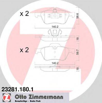 ZIMMERMANN 232811801 Комплект тормозных колодок, дисковый тормоз