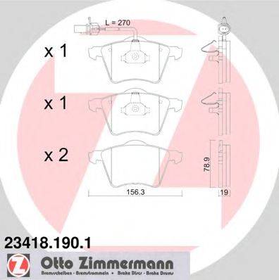 ZIMMERMANN 234181901 Комплект тормозных колодок, дисковый тормоз
