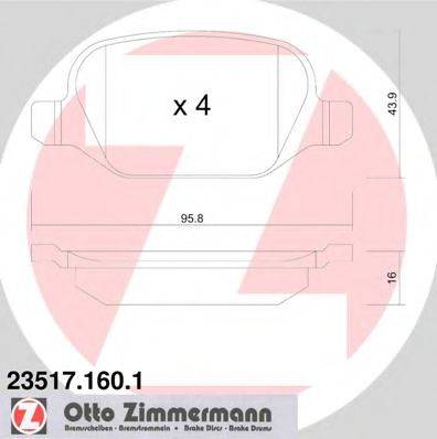 Комплект тормозных колодок, дисковый тормоз ZIMMERMANN 23517.160.1