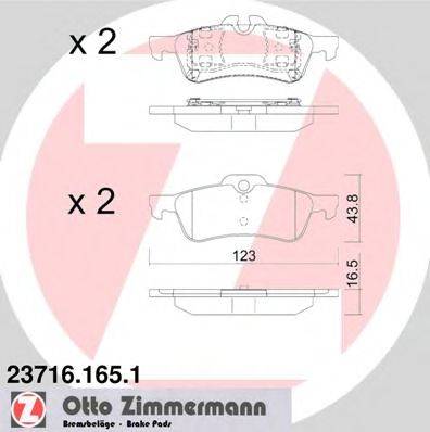 ZIMMERMANN 237161651 Комплект тормозных колодок, дисковый тормоз
