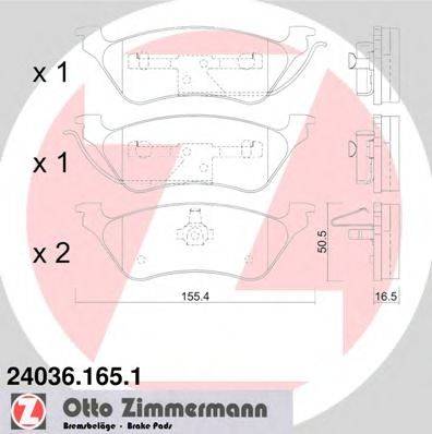 ZIMMERMANN 240361651 Комплект тормозных колодок, дисковый тормоз