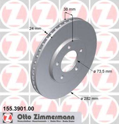 Тормозной диск ZIMMERMANN 155.3901.00