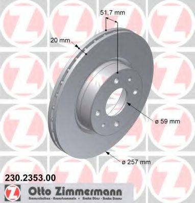 ZIMMERMANN 230235300 Тормозной диск