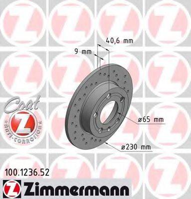 ZIMMERMANN 100123652 Тормозной диск