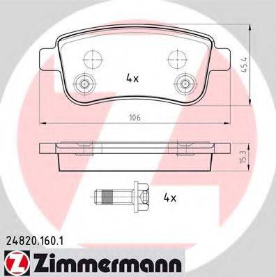 ZIMMERMANN 248201601 Комплект тормозных колодок, дисковый тормоз