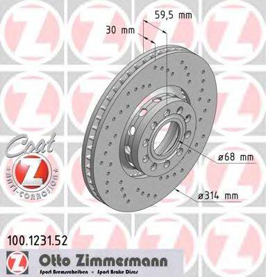 Тормозной диск ZIMMERMANN 100.1231.52