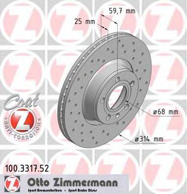 ZIMMERMANN 100331752 Тормозной диск