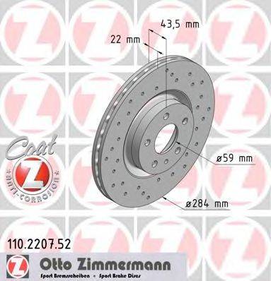 ZIMMERMANN 110220752 Тормозной диск