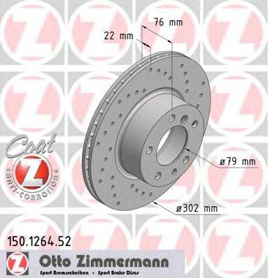 Тормозной диск ZIMMERMANN 150.1264.52