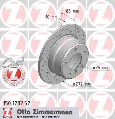ZIMMERMANN 150128752 Тормозной диск
