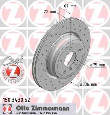 Тормозной диск ZIMMERMANN 150.3430.52