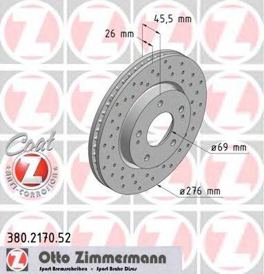 Тормозной диск ZIMMERMANN 380.2170.52