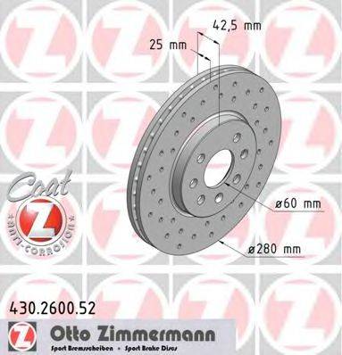Тормозной диск ZIMMERMANN 430.2600.52