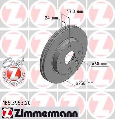Тормозной диск ZIMMERMANN 185.3953.20