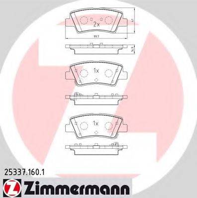Комплект тормозных колодок, дисковый тормоз ZIMMERMANN 25337.160.1