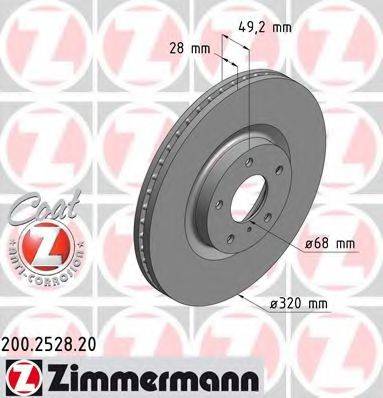 ZIMMERMANN 200252820 Тормозной диск