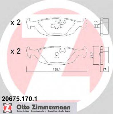 ZIMMERMANN 206751701 Комплект тормозных колодок, дисковый тормоз