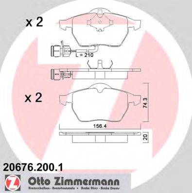 ZIMMERMANN 206762001 Комплект тормозных колодок, дисковый тормоз