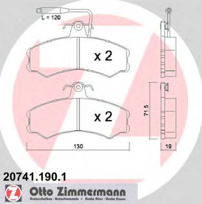 ZIMMERMANN 207411901 Комплект тормозных колодок, дисковый тормоз