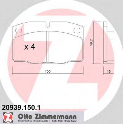 ZIMMERMANN 209391501 Комплект тормозных колодок, дисковый тормоз
